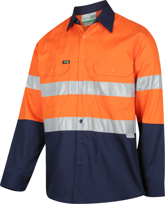 Workit Hi-Vis 2-Tone Lightweight Drill Shirt with Reflective Tape 2001