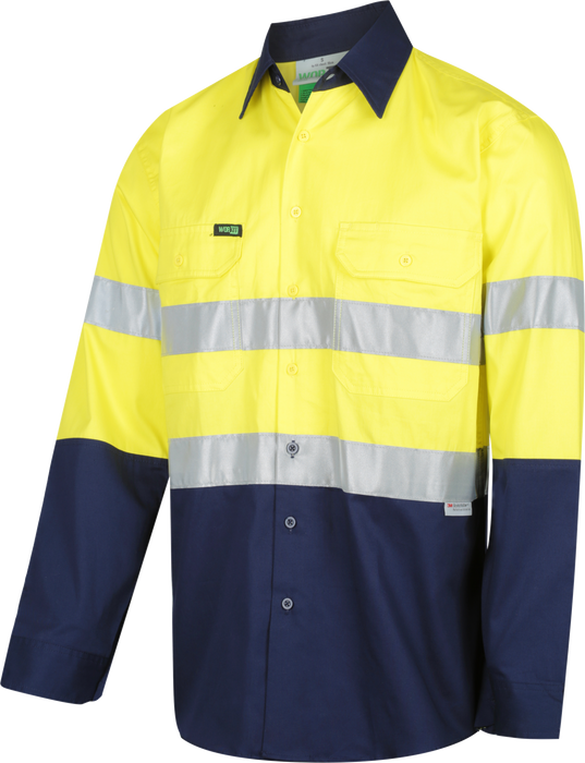 Workit Hi-Vis 2-Tone Lightweight Drill Shirt with Reflective Tape 2001