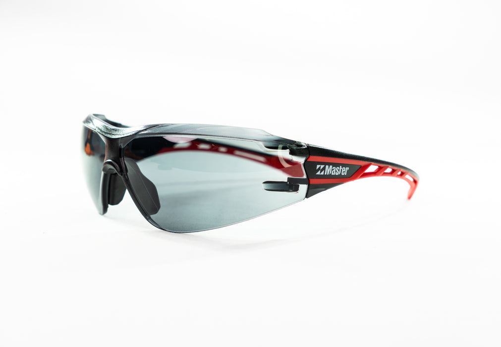 Master Angel Safety Glasses Black/Red frame Smoke lens